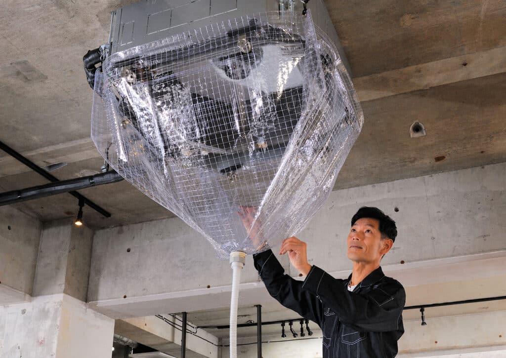 エアコン洗浄カバー 天カセ・天吊用エアコン洗浄カバー（脱着式排水ホース付）